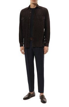 Мужская хлопковая футболка GIORGIO ARMANI темно-синего цвета, арт. 6LSM90/SJTKZ | Фото 2 (Длина (для топов): Стандартные; Драгоценные камни: Проставлено; Материал сплава: Проставлено; Материал внешний: Хлопок; Рукава: Короткие; Стили: Кэжуэл; Принт: Без принта; Мужское Кросс-КТ: Футболка-одежда; Кросс-КТ: Джерси)