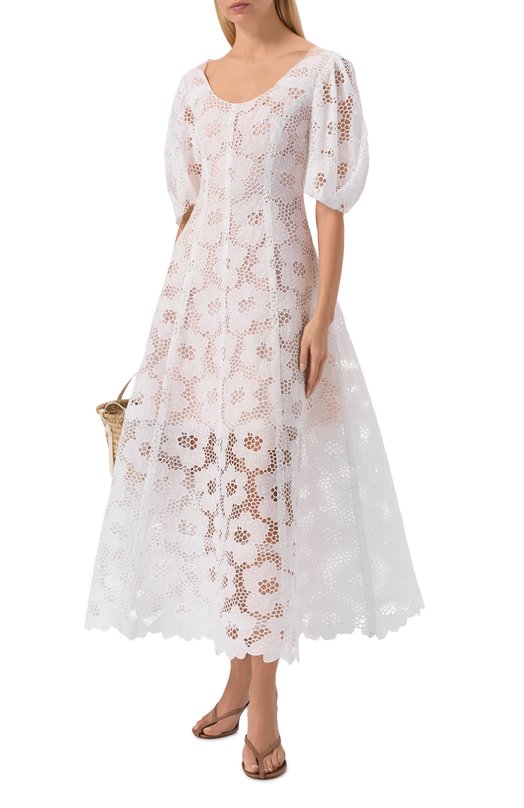 Хлопковое платье Vika Gazinskaya SS26-13253 Белый  SS26-13253 Фото 2