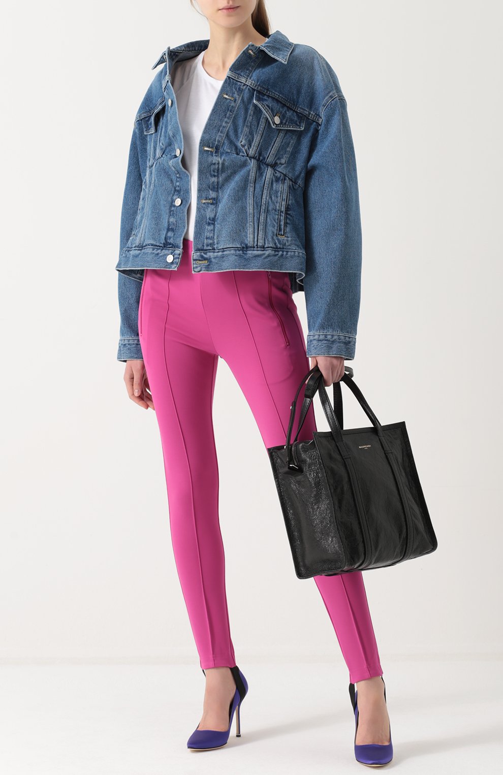 Джинсовая куртка свободного кроя с потертостями BALENCIAGA, арт. 446443/TSB06, фото 2