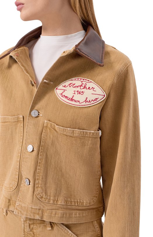 Джинсовая куртка Mother 30761-544/THE W0RKWEAR SH0RTY Бежевый  30761-544/THE W0RKWEAR SH0RTY Фото 5
