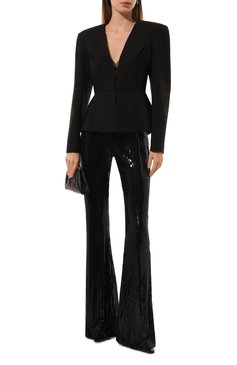Женские брюки с отделкой пайетками THE NEW ARRIVALS ILKYAZ OZEL черного цвета, арт. C0LETTE PANTS | Фото 2 (Материал внешний: Синтетический материал; Драгоценные камни: Проставлено; Материал сплава: Проставлено; Длина (брюки, джинсы): Удлиненные; Женское Кросс-КТ: Брюки-одежда; Силуэт Ж (брюки и джинсы): Расклешенные; Стили: Гламурный)