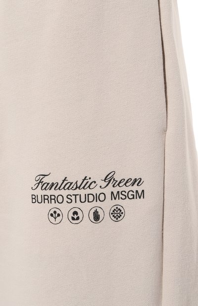 Хлопковые джоггеры MSGM кремового цвета по цене 19650 руб., арт. 3746MP01/247792, фото 5 Хлопковые джоггеры MSGM, арт. 3746MP01/247792, фото 5