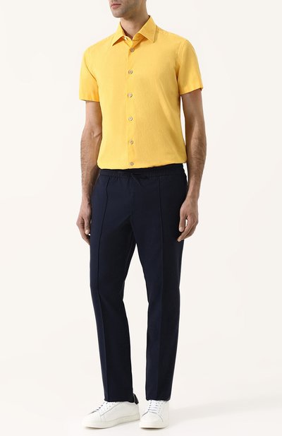 Рубашка с короткими рукавами и смеси хлопка и льна KITON, арт. UMCNERH0637302000, фото 2