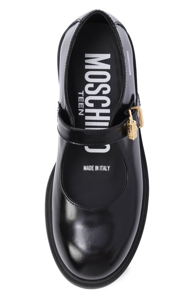 Кожаные туфли MOSCHINO черного цвета по цене 29750 руб., арт. 84245/VAR2_001, фото 4 Кожаные туфли MOSCHINO, арт. 84245/VAR2_001, фото 4