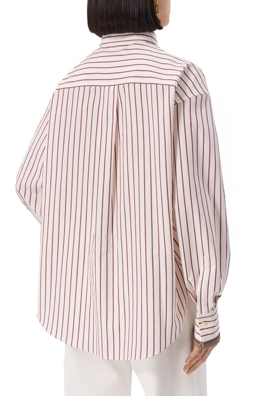 Хлопковая рубашка Brunello Cucinelli MA783RD616 Белый  MA783RD616 Фото 4