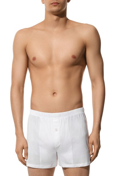 Хлопковые боксеры HANRO белого цвета по цене 10190 руб., арт. 073505, фото 2 Хлопковые боксеры HANRO, арт. 073505, фото 2