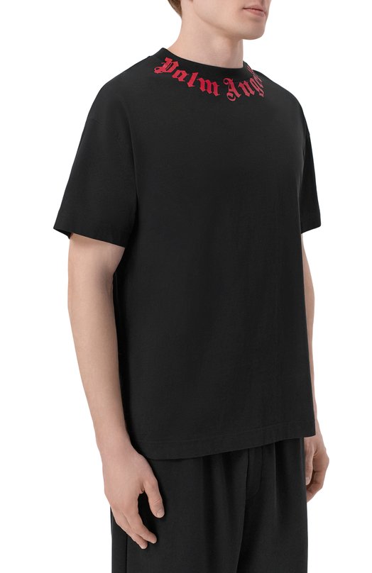 Хлопковая футболка Palm Angels PMAA109S26JER008 Чёрный  PMAA109S26JER008 Фото 3