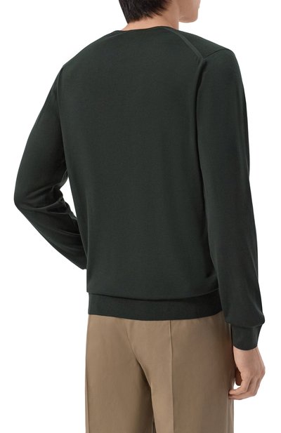 Шерстяной джемпер LORO PIANA темно-зеленого цвета по цене 151000 руб., арт. FAI1916, фото 4 Шерстяной джемпер LORO PIANA, арт. FAI1916, фото 4