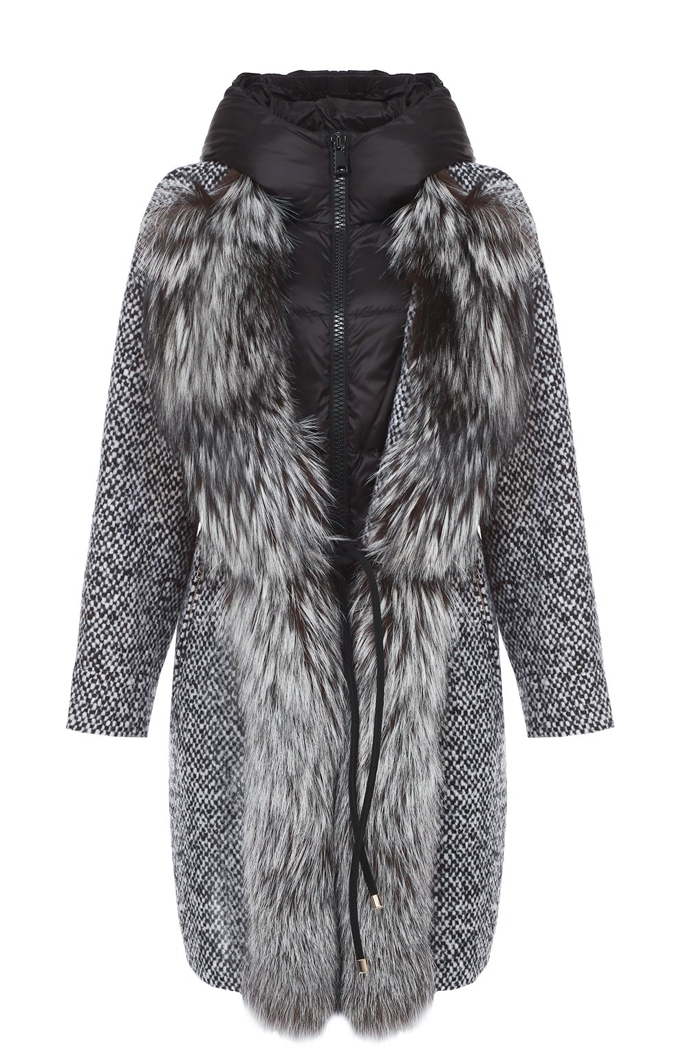 Приталенный пуховик с меховой отделкой и капюшоном MONCLER, арт. B2-093-49924-10-57932, фото 1