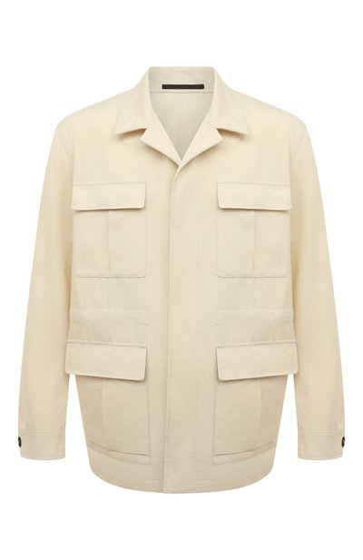 Мужская куртка-рубашка из хлопка и льна LORO PIANA, арт. FAM0384