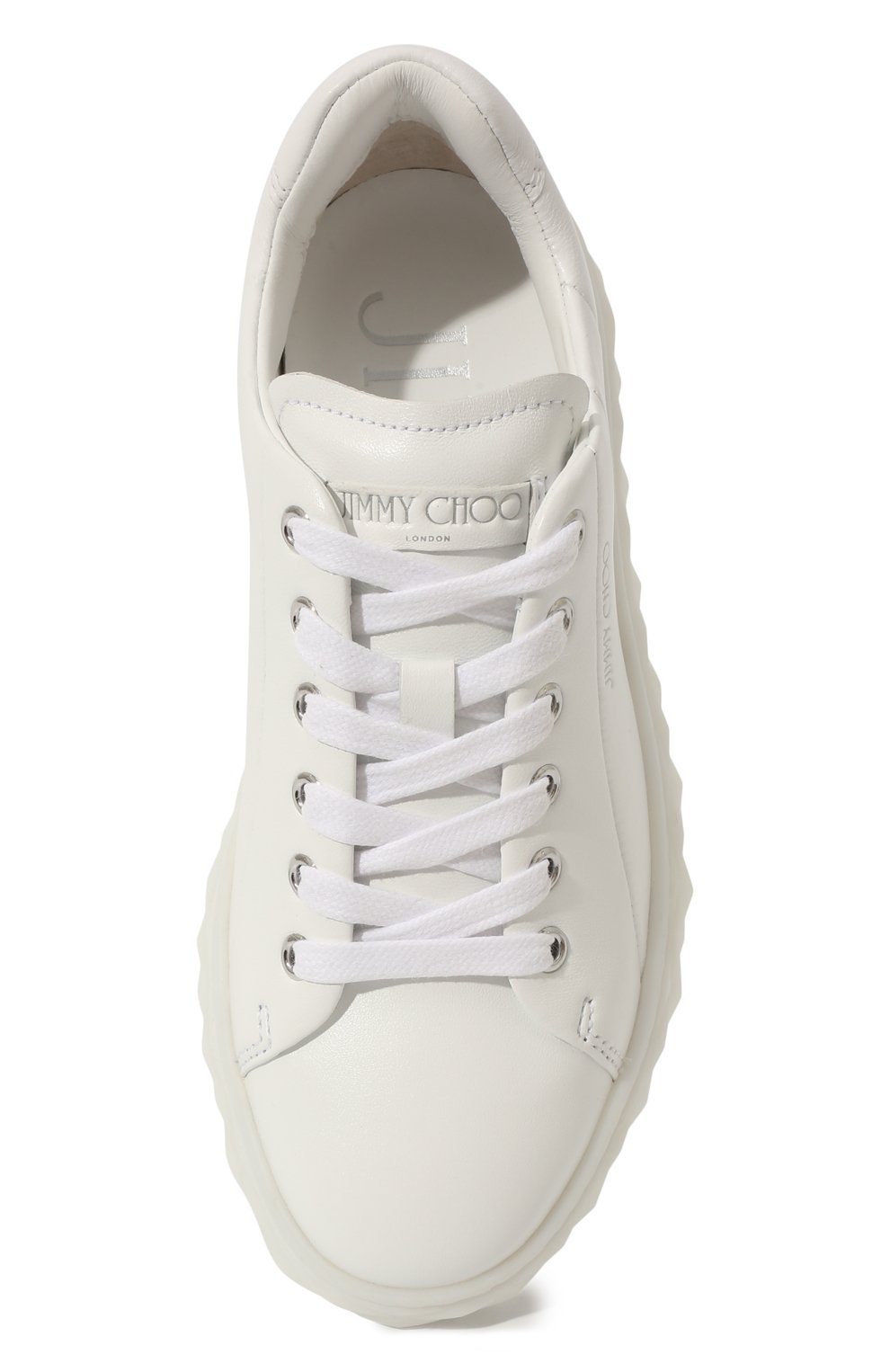 Кожаные кеды diamond light JIMMY CHOO белого цвета по цене 78250 руб., арт. DIAMOND LIGHT/F NAP, фото 4 Кожаные кеды diamond light JIMMY CHOO, арт. DIAMOND LIGHT/F NAP, фото 4