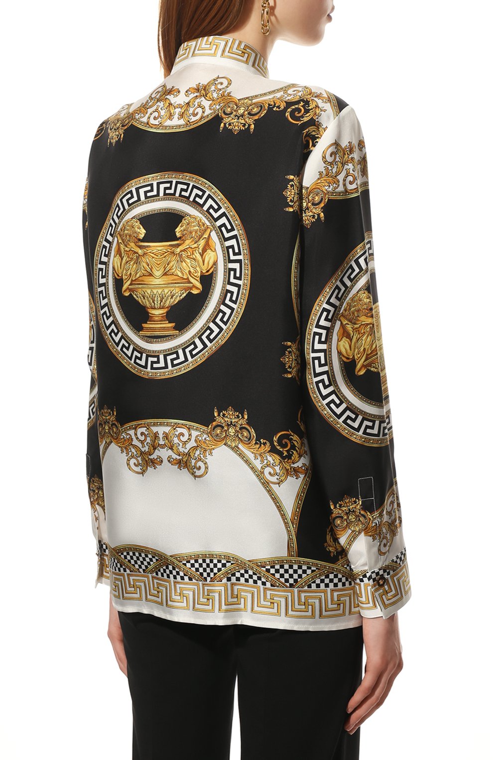 Шелковая рубашка VERSACE разноцветного цвета по цене 163500 руб., арт. 1001360/1A03065, фото 4 Шелковая рубашка VERSACE, арт. 1001360/1A03065, фото 4
