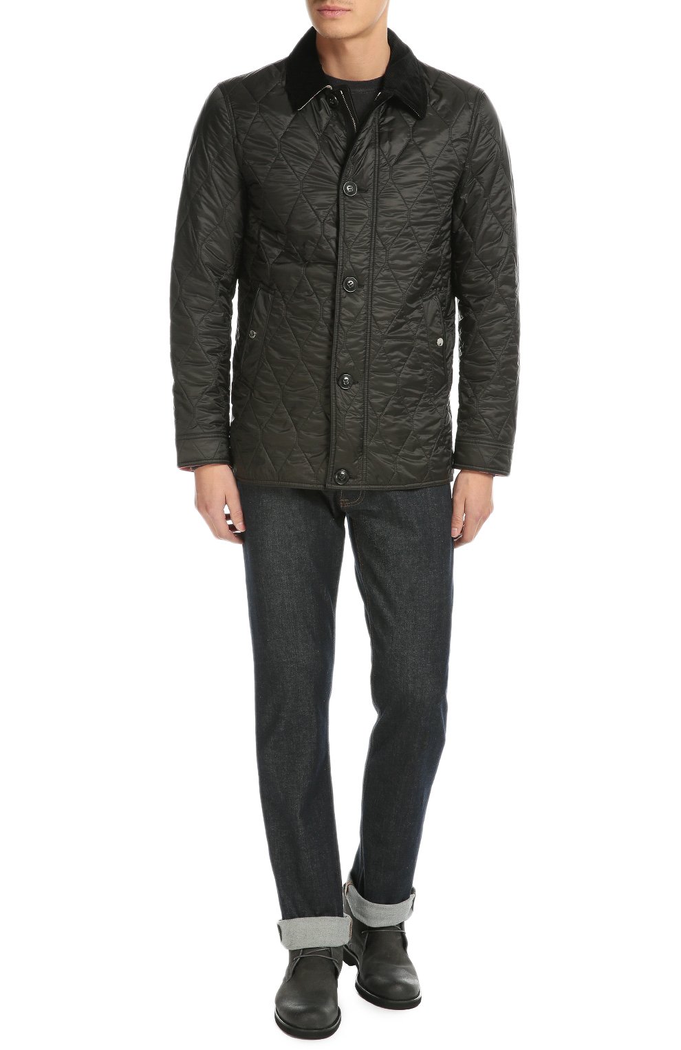 Стеганая куртка с отделкой из натуральной кожи BURBERRY, арт. 3996365, фото 2