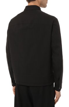 Мужская хлопковая куртка NEIL BARRETT черного цвета, арт. MY61034A/Y037 | Фото 4 (Рукава: Длинные; Материал внешний: Синтетический материал, Хлопок; Материал сплава: Проставлено; Драгоценные камни: Проставлено; Длина (верхняя одежда): Короткие; Кросс-КТ: Ветровка; Стили: Кэжуэл)