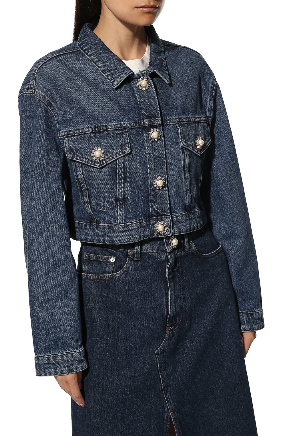 Джинсовая куртка MIU MIU голубого цвета по цене 150000 руб., арт. GWB147-1YXQ-F0013, фото 3 Джинсовая куртка MIU MIU, арт. GWB147-1YXQ-F0013, фото 3