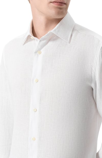 Льняная рубашка GIAMPAOLO белого цвета по цене 42850 руб., арт. 608/TS44313, фото 5 Льняная рубашка GIAMPAOLO, арт. 608/TS44313, фото 5