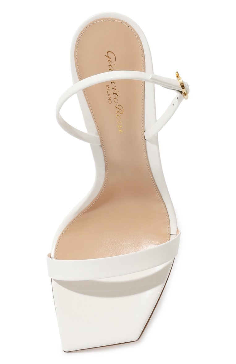 Женские кожаные босоножки ribbon GIANVITO ROSSI белого цвета, арт. G32088.15RIC.VERBIAN | Фото 6 (Подошва: Плоская; Материал внутренний: Натуральная кожа; Каблук высота: Высокий; Каблук тип: Шпилька; Материал внешний: Натуральная кожа)