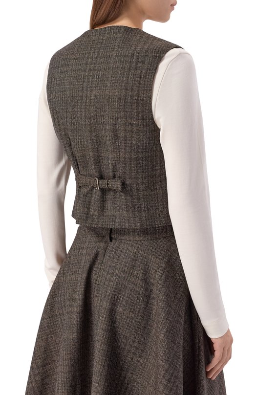 Шерстяной жилет Officine Generale W25WTLG404 Коричневый  W25WTLG404 Фото 4