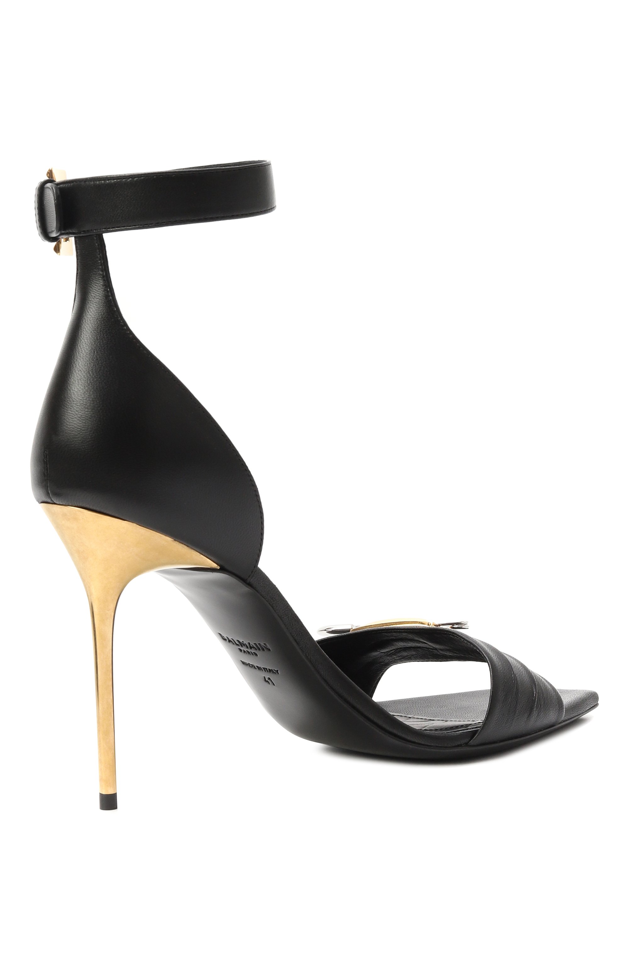 Кожаные босоножки safety pin BALMAIN, арт. EN1UH080/LNAP, фото 5