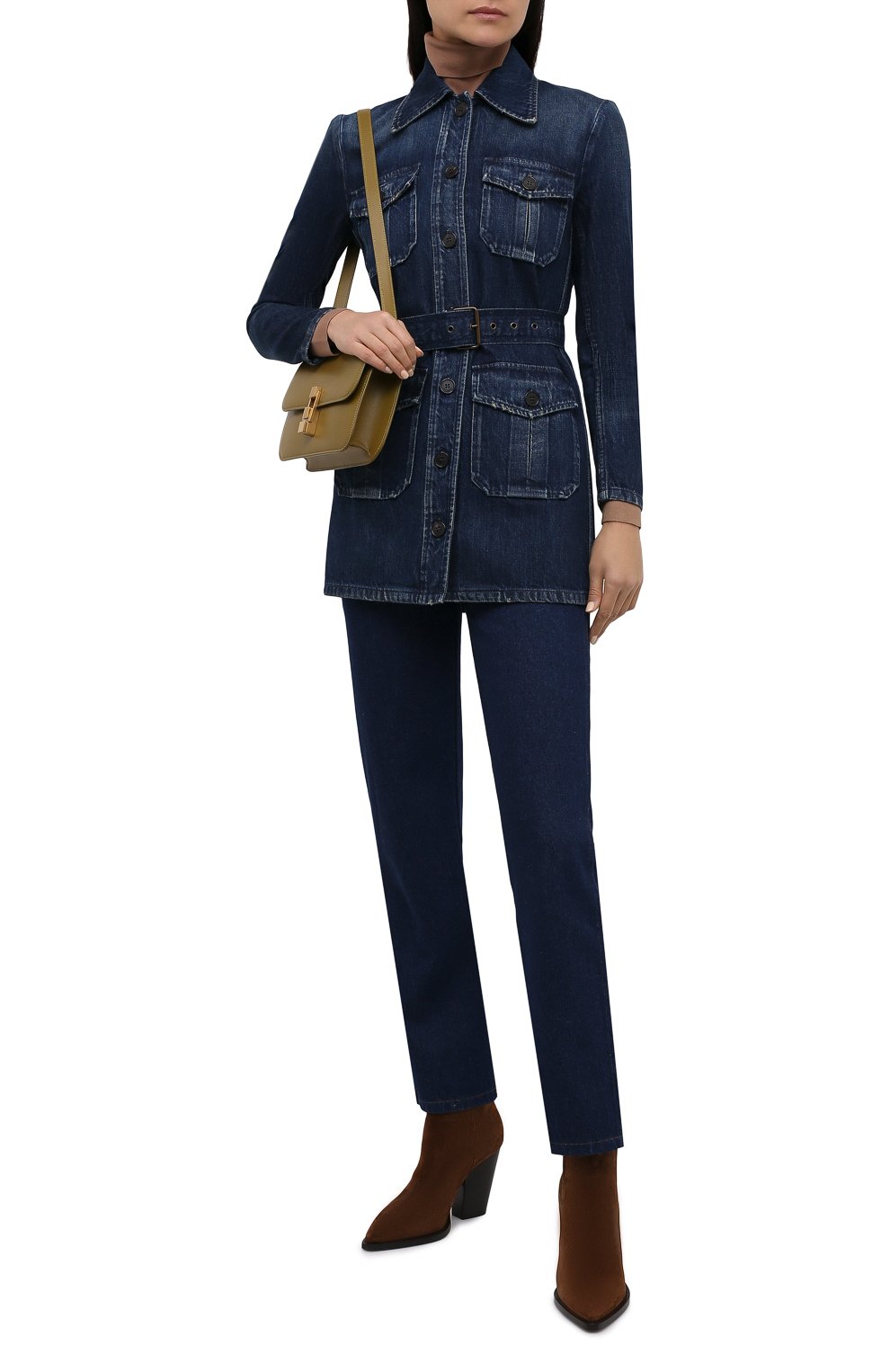 Джинсовая куртка SAINT LAURENT темно-синего цвета по цене 115500 руб., арт. 659619/Y30AD, фото 2 Джинсовая куртка SAINT LAURENT, арт. 659619/Y30AD, фото 2