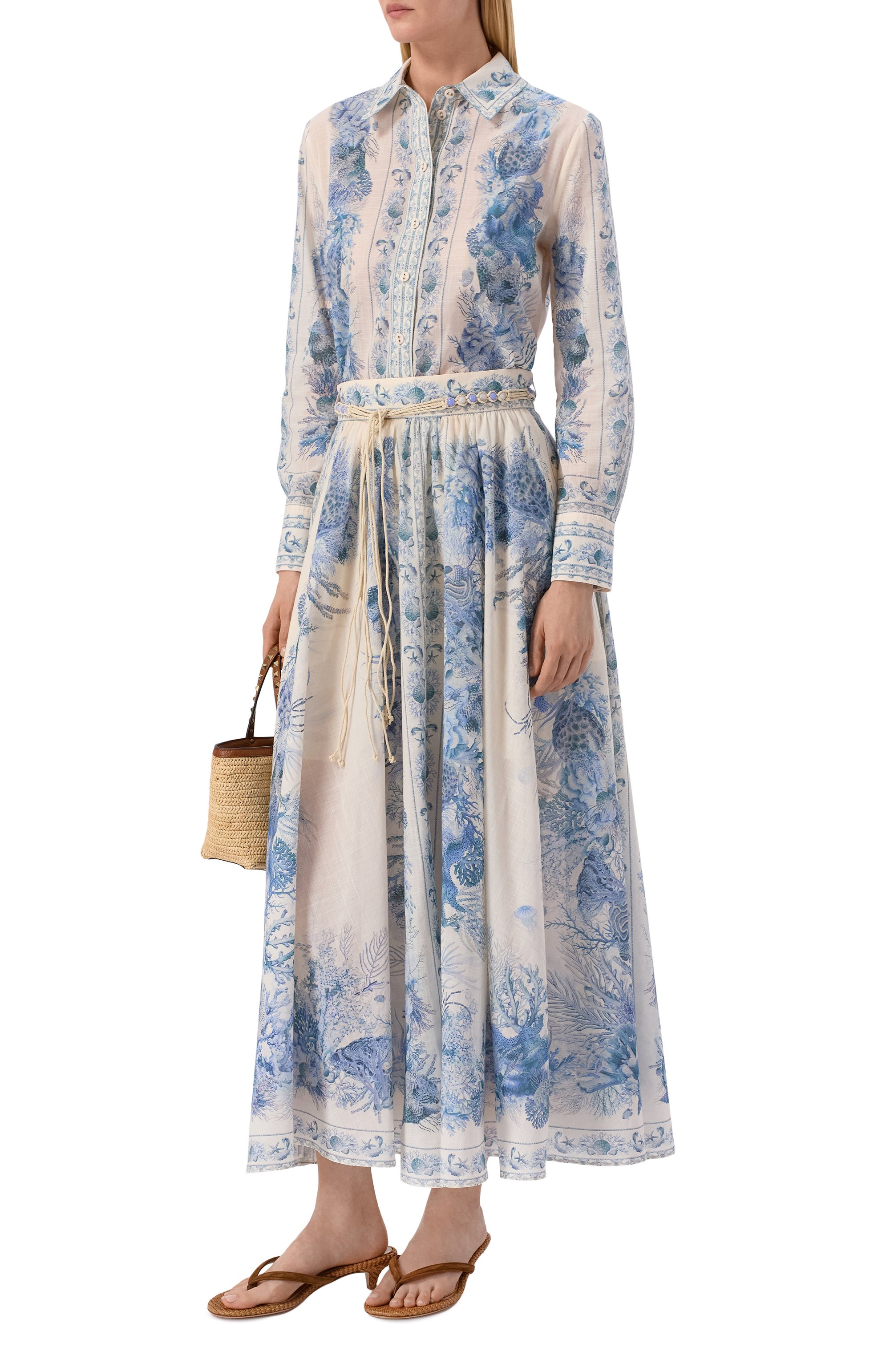 Хлопковая рубашка ZIMMERMANN голубого цвета по цене 115500 руб., арт. 5853TRS262, фото 2 Хлопковая рубашка ZIMMERMANN, арт. 5853TRS262, фото 2