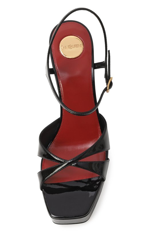 Лакированные босоножки Debbie 110 Saint Laurent 820579/1TV00 Чёрный  820579/1TV00 Фото 6