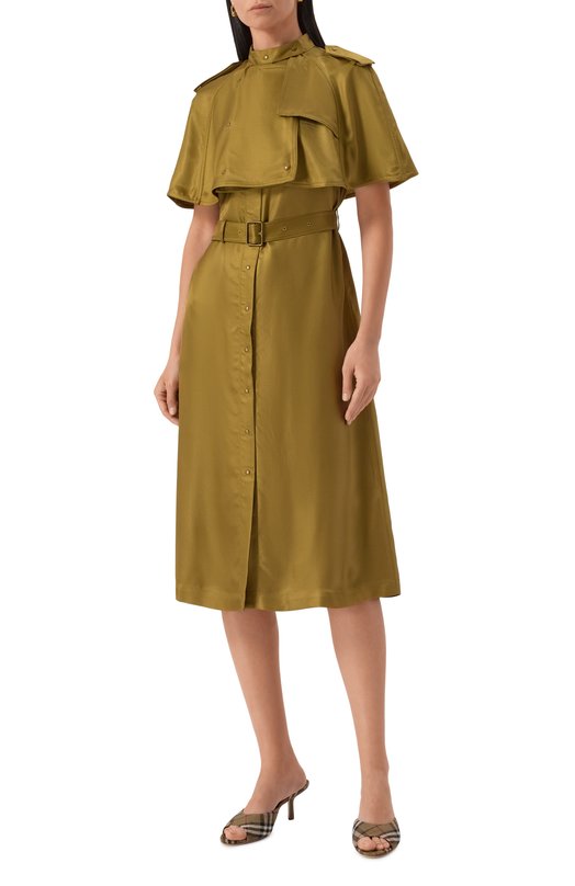 Платье из вискозы Burberry 8106221 Хаки  8106221 Фото 3