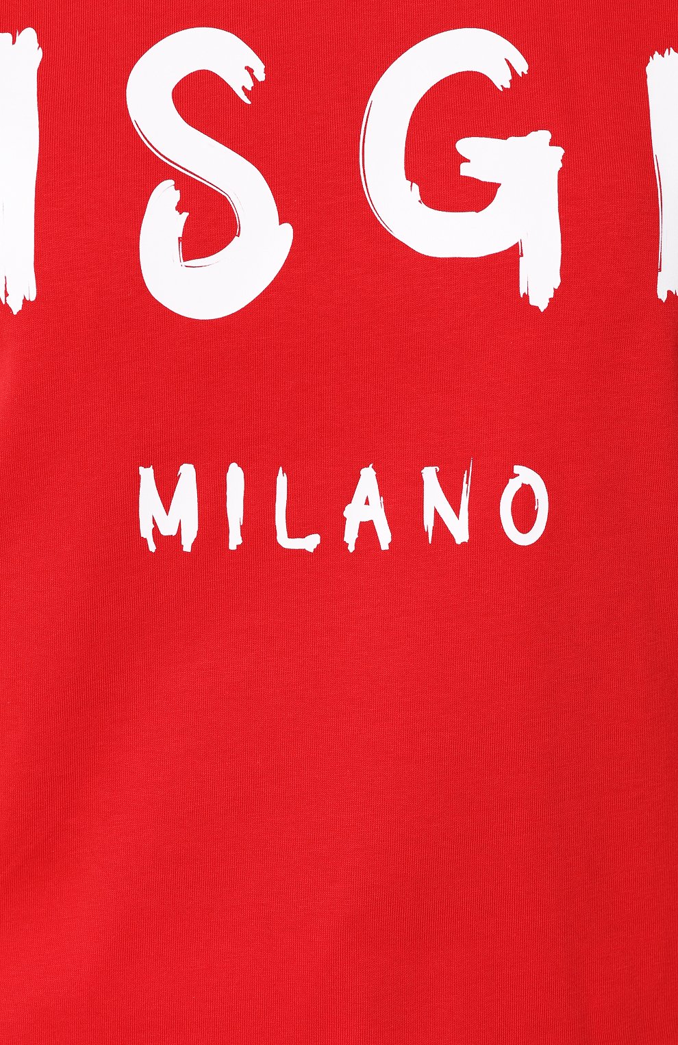Хлопковая футболка MSGM красного цвета по цене 7240 руб., арт. 2642MDM160 195298, фото 5 Хлопковая футболка MSGM, арт. 2642MDM160 195298, фото 5