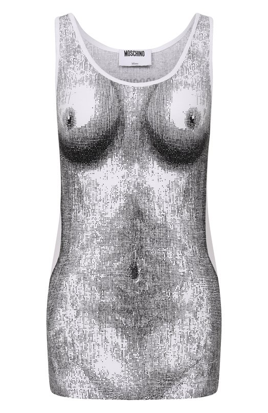 Хлопковая майка Moschino A1206/0535 Чёрно-белый A1206/0535