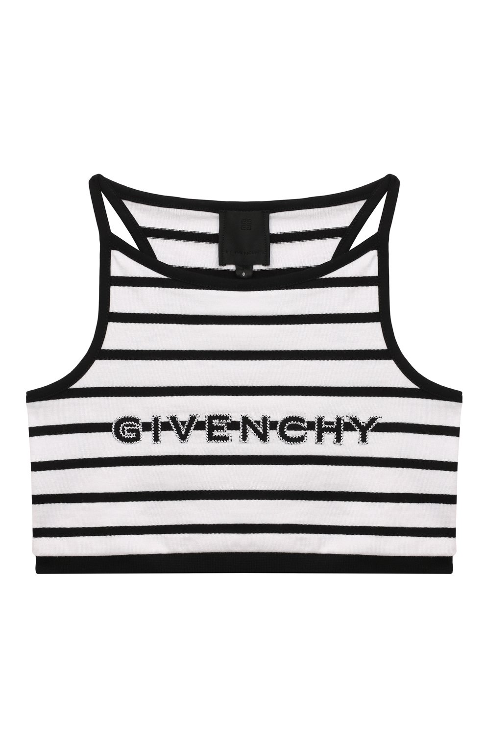 Хлопковый топ GIVENCHY черно-белого цвета по цене 16600 руб., арт. H30025/12+/14, фото 1 Хлопковый топ GIVENCHY, арт. H30025/12+/14, фото 1