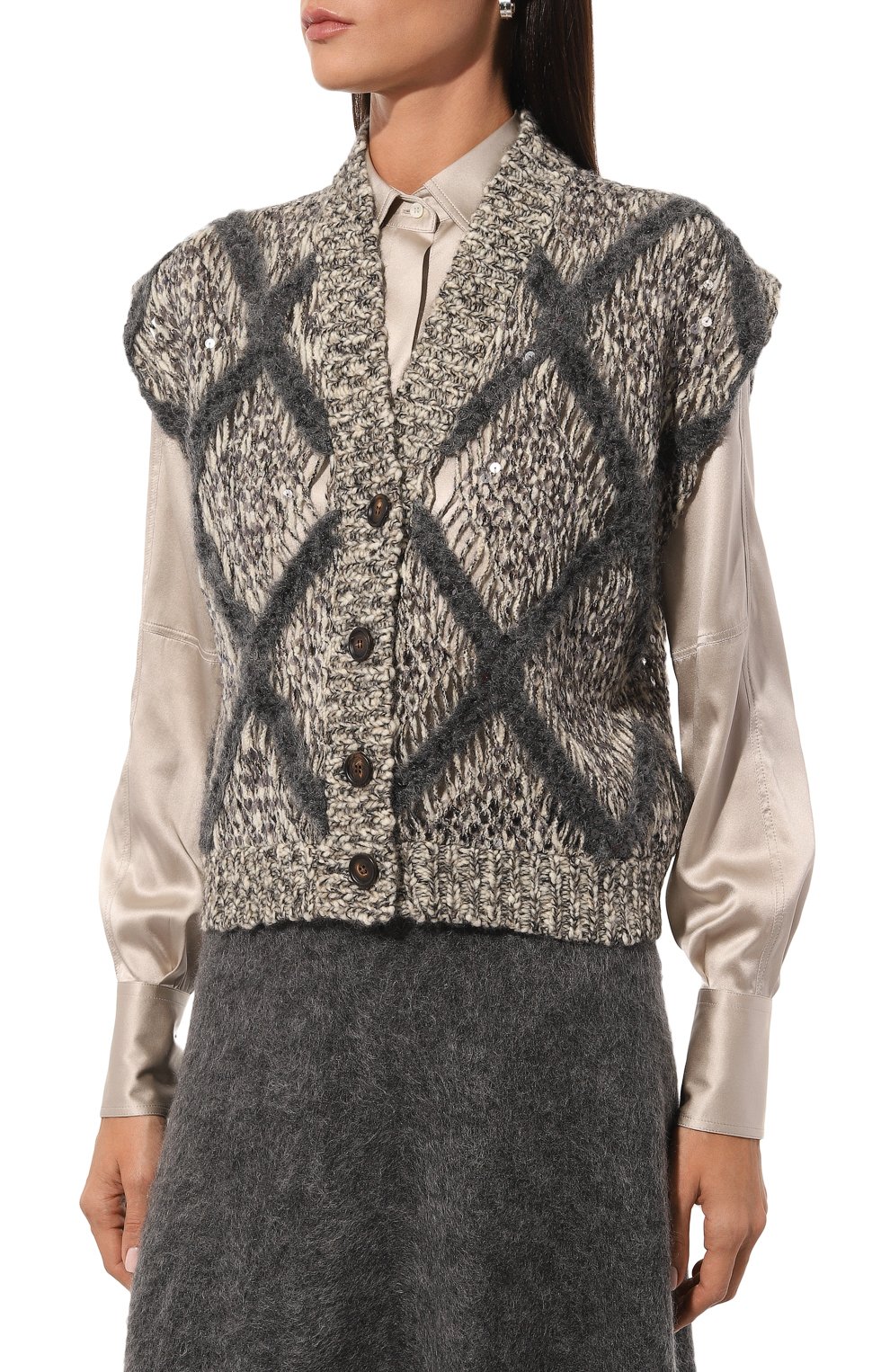 Шерстяной жилет BRUNELLO CUCINELLI, арт. MCER10206P, фото 3