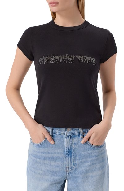 Футболка с отделкой стразами ALEXANDER WANG, арт. 1CC1261209, фото 3