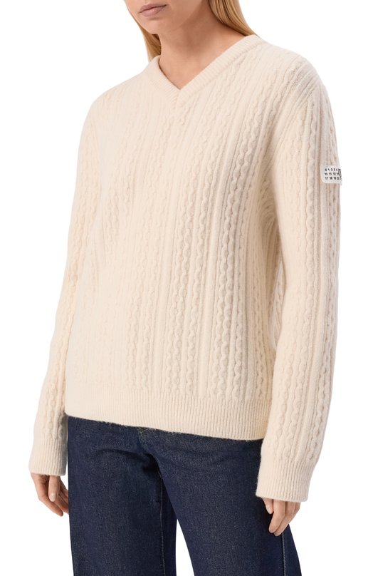 Свитер MM6 S62HN0008/M13195 Кремовый  S62HN0008/M13195 Фото 3