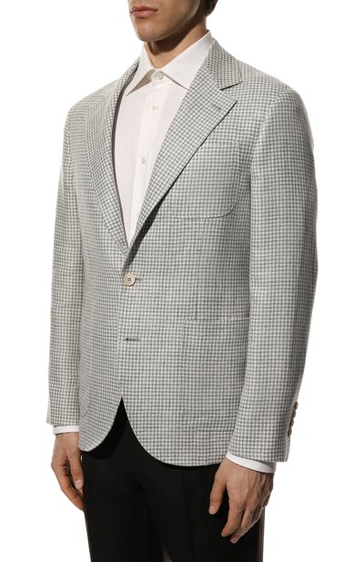 Пиджак изо льна и шерсти BRUNELLO CUCINELLI серого цвета по цене 336500 руб., арт. MW4747BND, фото 3 Пиджак изо льна и шерсти BRUNELLO CUCINELLI, арт. MW4747BND, фото 3