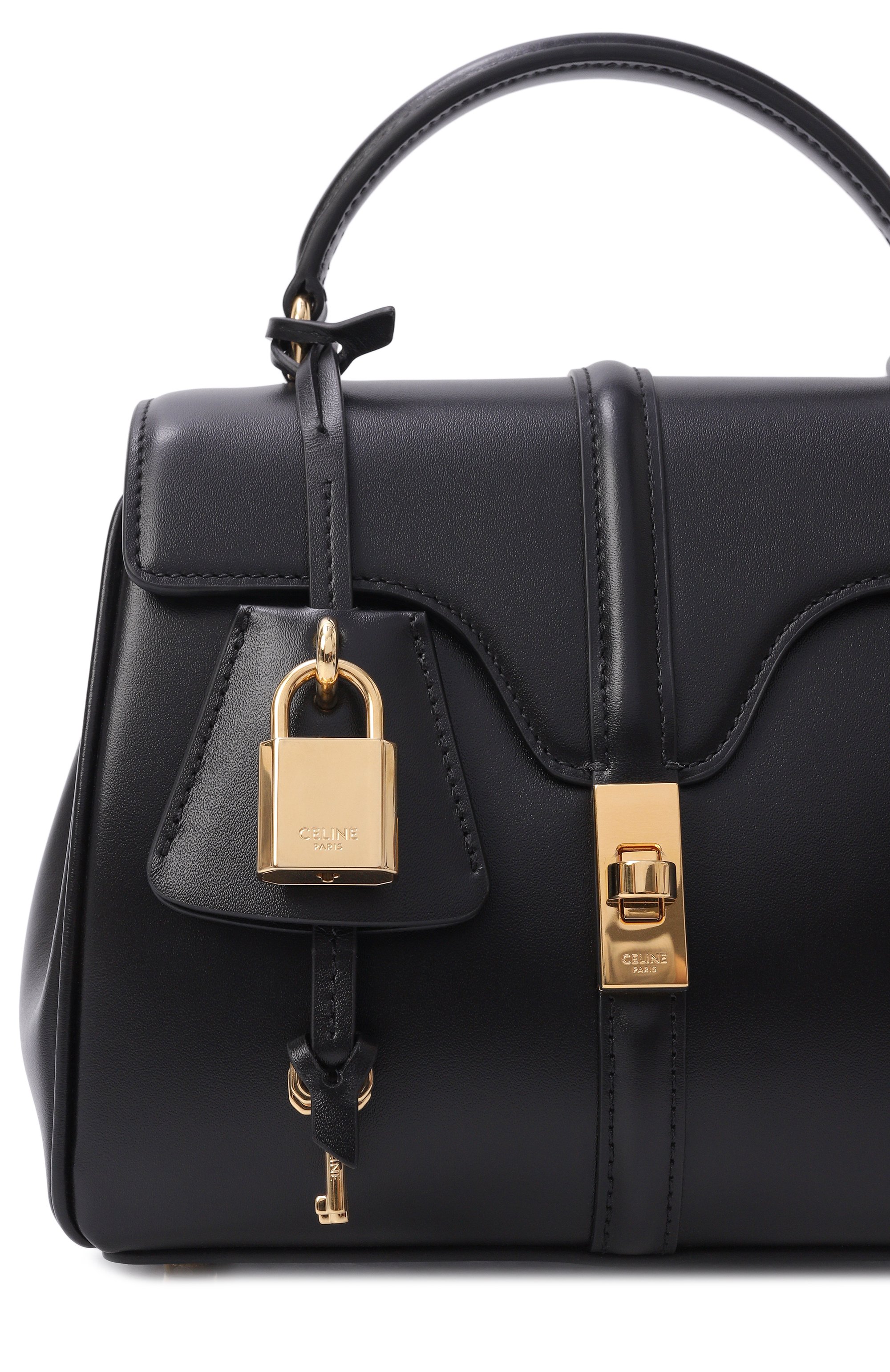 Сумка 16 mini CELINE черного цвета по цене 469500 руб., арт. 123103BEY/38N0, фото 5 Сумка 16 mini CELINE, арт. 123103BEY/38N0, фото 5