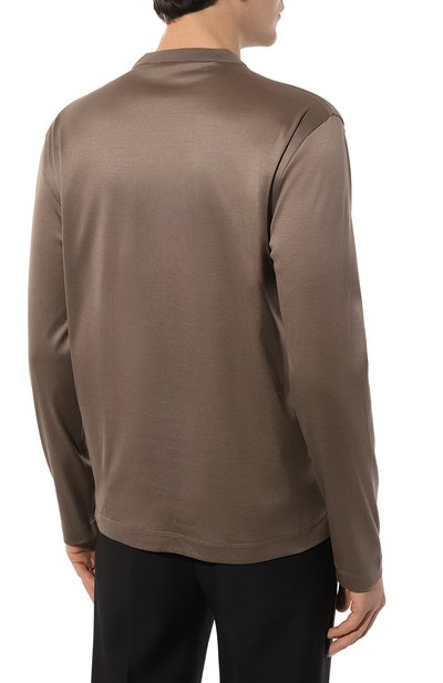 Хлопковый лонгслив STEFANO RICCI коричневого цвета по цене 63300 руб., арт. K101029G01/T23351, фото 4 Хлопковый лонгслив STEFANO RICCI, арт. K101029G01/T23351, фото 4