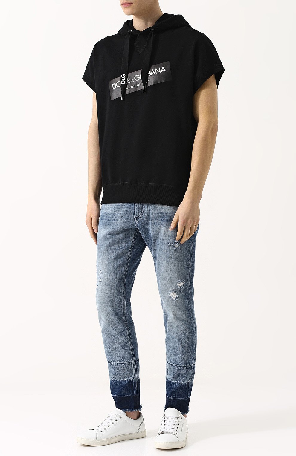 Хлопковое худи с короткими рукавами DOLCE & GABBANA, арт. G9KR6T/FU7DU, фото 2