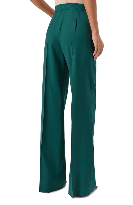 Шерстяные брюки Max Mara FERNET Зелёный  FERNET Фото 4