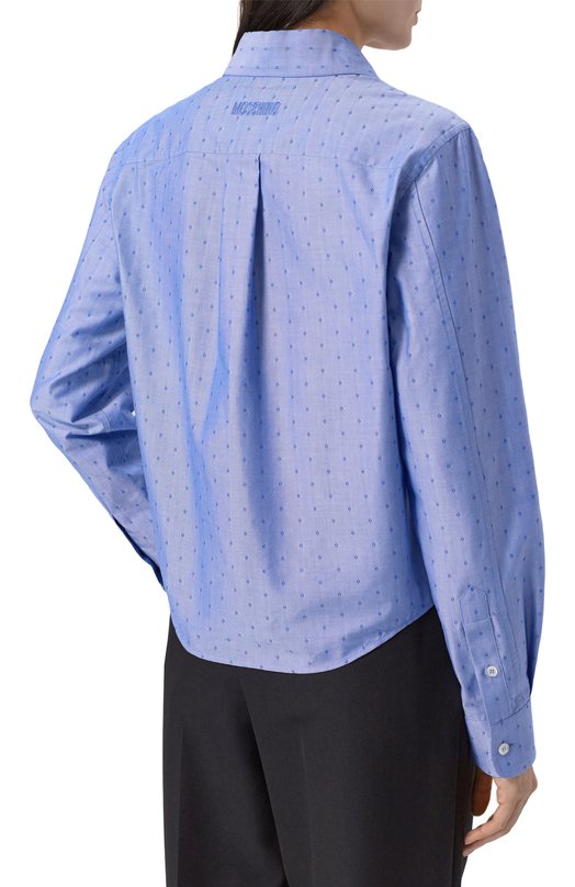 Хлопковая рубашка Moschino A0207/0538 Голубой  A0207/0538 Фото 4
