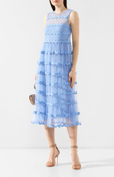 Платье-миди REDVALENTINO голубого цвета по цене 64700 руб., арт. RR0VAE40/1GK, фото 2 Платье-миди REDVALENTINO, арт. RR0VAE40/1GK, фото 2