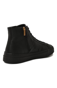 Мужские кожаные кеды SANTONI черного цвета, арт. MBGG21932NE0RATF | Фото 5 (Материал сплава: Проставлено; Драгоценные камни: Проставлено; Подошва: Массивная; Материал внутренний: Натуральная кожа; Материал утеплителя: Без утеплителя; Стили: Классический; Материал внешний: Натуральная кожа; Кросс-КТ: Высокие)