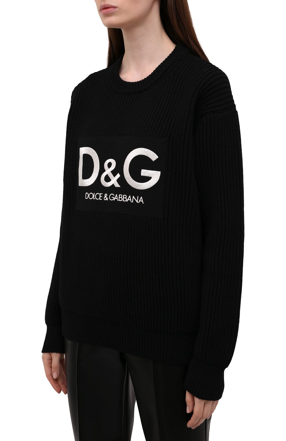 Шерстяной свитер DOLCE & GABBANA черного цвета по цене 108500 руб., арт. FX243Z/JBVG5, фото 3 Шерстяной свитер DOLCE & GABBANA, арт. FX243Z/JBVG5, фото 3