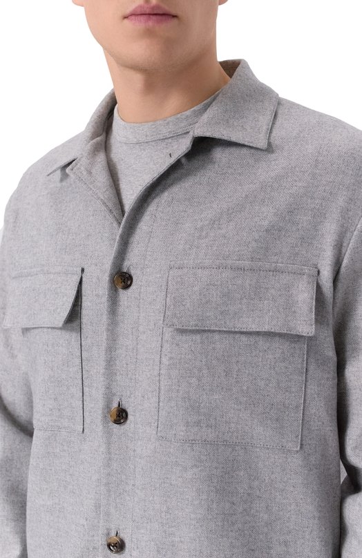Куртка-рубашка из шерсти и кашемира Windsor 13 LAV0R0 10014477/30049253 Серый  13 LAV0R0 10014477/30049253 Фото 5