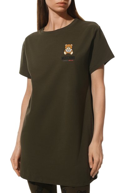 Хлопковая сорочка MOSCHINO хаки цвета по цене 17100 руб., арт. A1910/9003, фото 3 Хлопковая сорочка MOSCHINO, арт. A1910/9003, фото 3