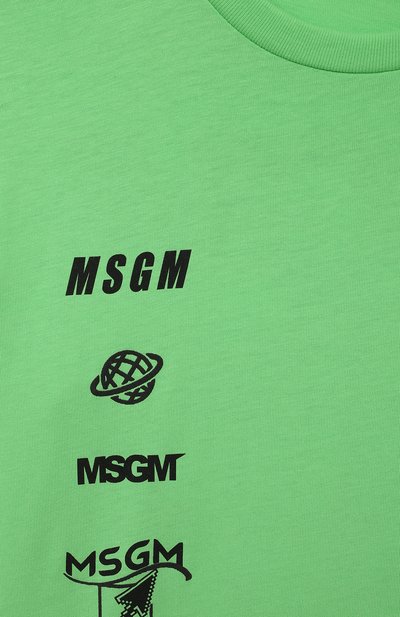 Хлопковая футболка MSGM KIDS, арт. MS028877, фото 3