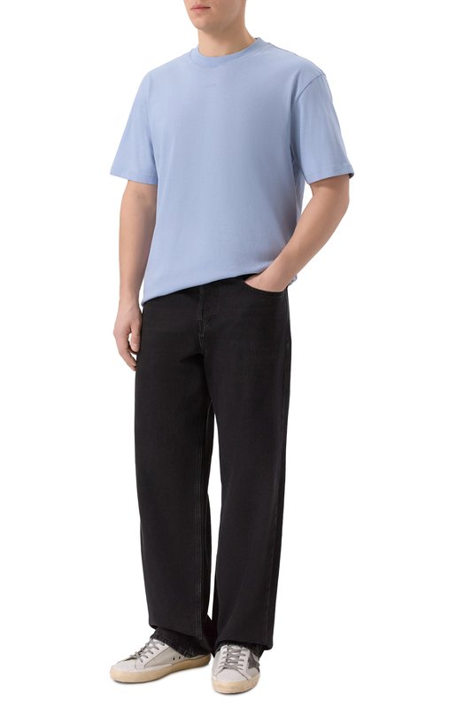 Хлопковая футболка HUGO 50488330 Голубой  50488330 Фото 2