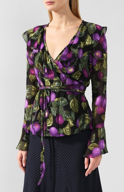 Блузка с принтом MARC JACOBS (THE) фиолетового цвета по цене 36550 руб., арт. M4007802, фото 3 Блузка с принтом MARC JACOBS (THE), арт. M4007802, фото 3