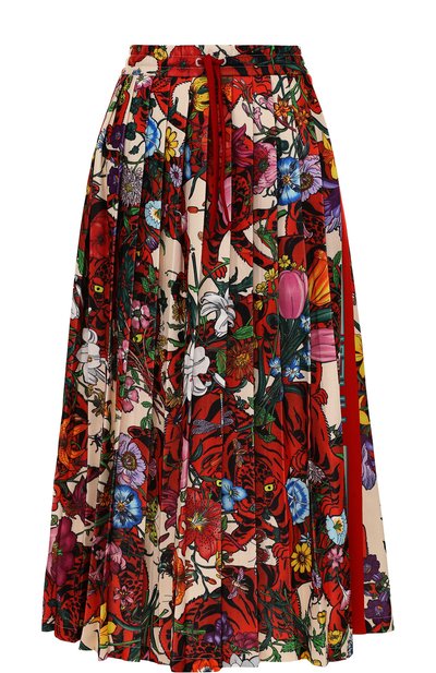 Женская юбка-миди с эластичным поясом и принтом GUCCI, арт. 479534/X9N76