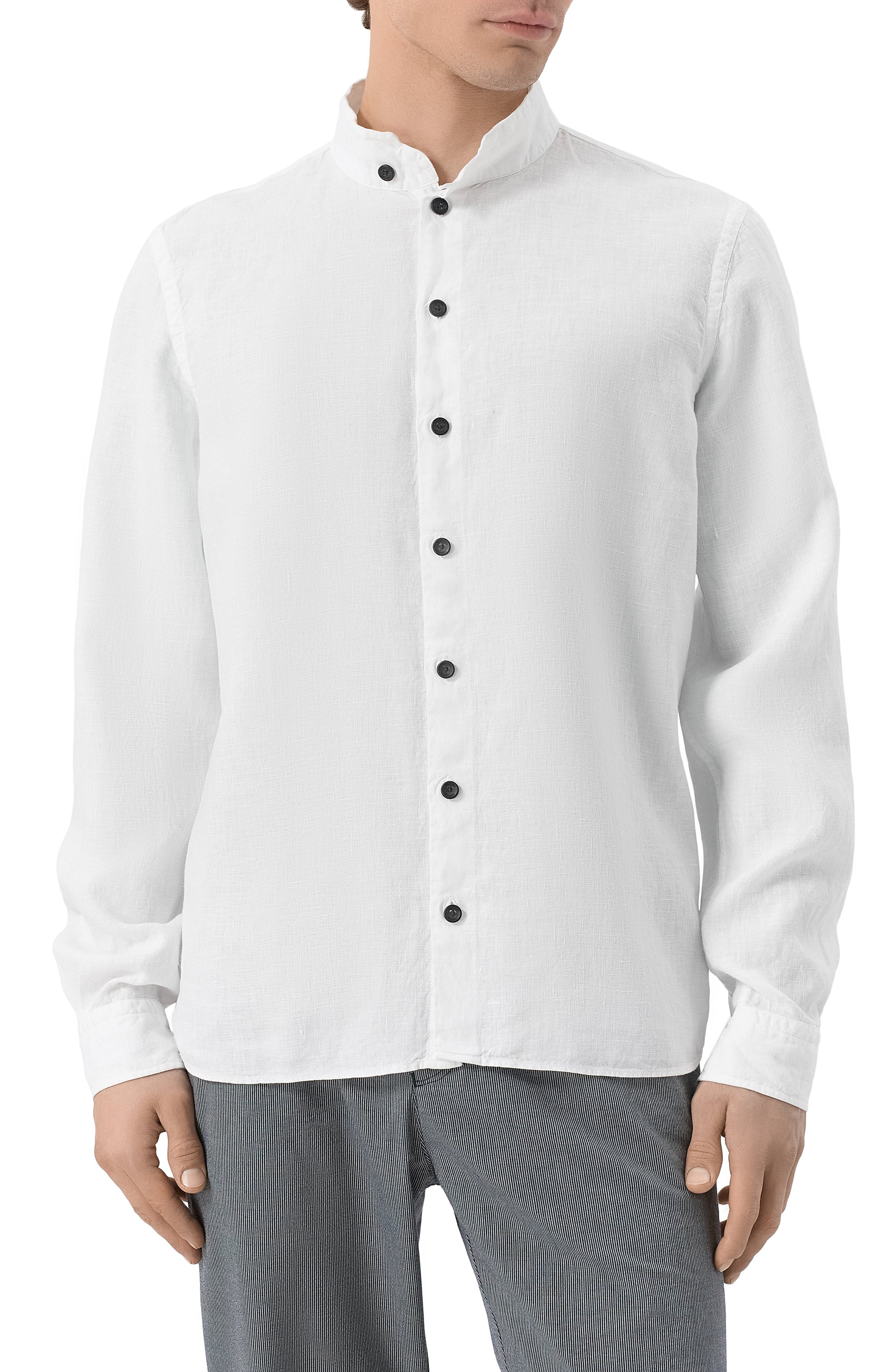 Льняная рубашка HANNES ROETHER белого цвета по цене 27300 руб., арт. MIL29SKE.608, фото 3 Льняная рубашка HANNES ROETHER, арт. MIL29SKE.608, фото 3