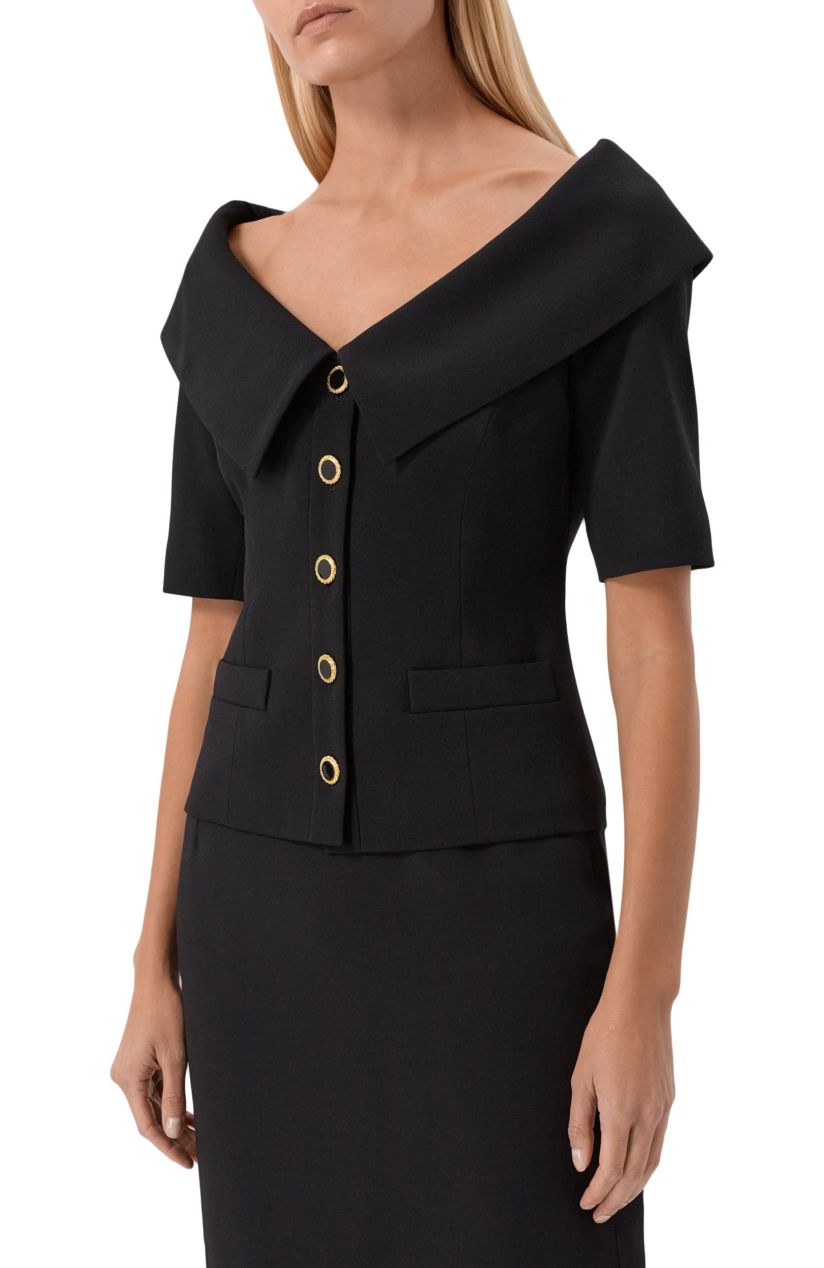 Хлопковый жакет ALESSANDRA RICH черного цвета по цене 295000 руб., арт. FABX4479/F2335, фото 3 Хлопковый жакет ALESSANDRA RICH, арт. FABX4479/F2335, фото 3